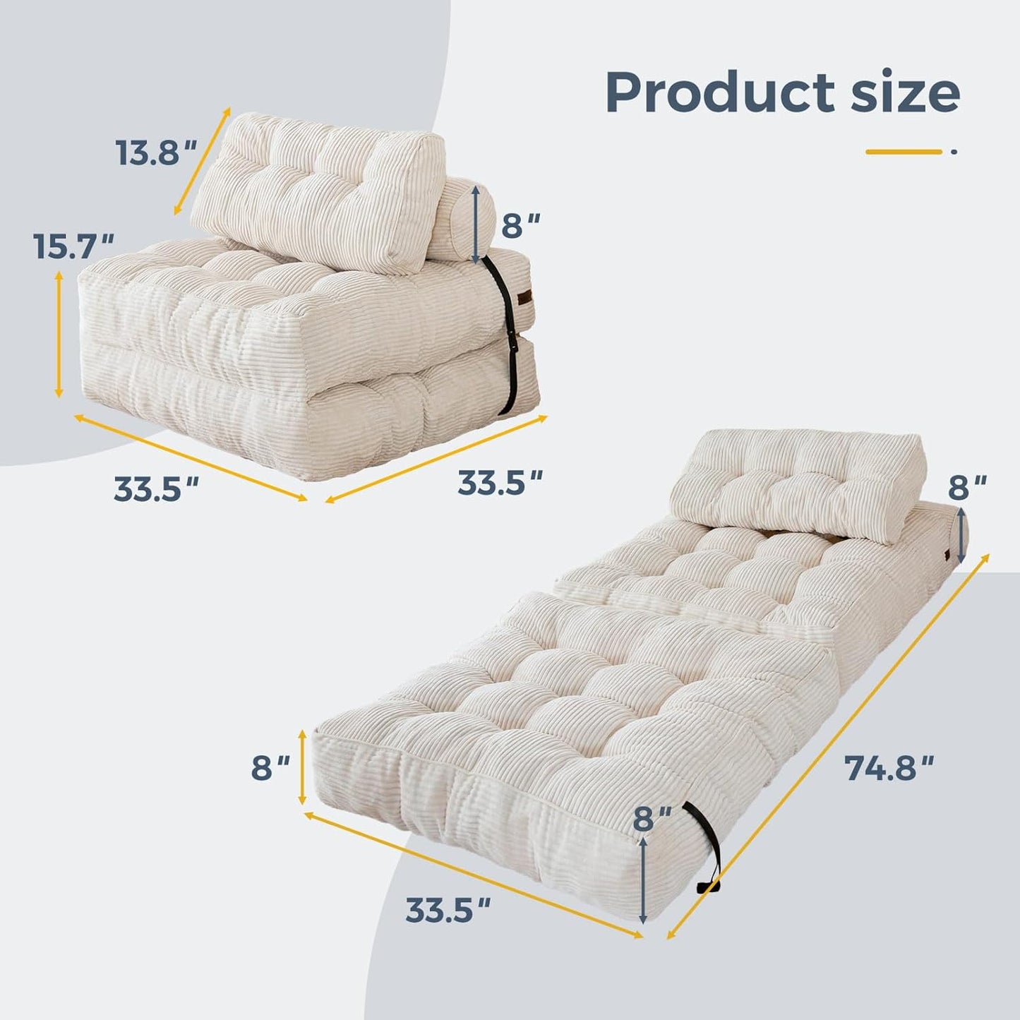 Folding Sofa Pillow Bed